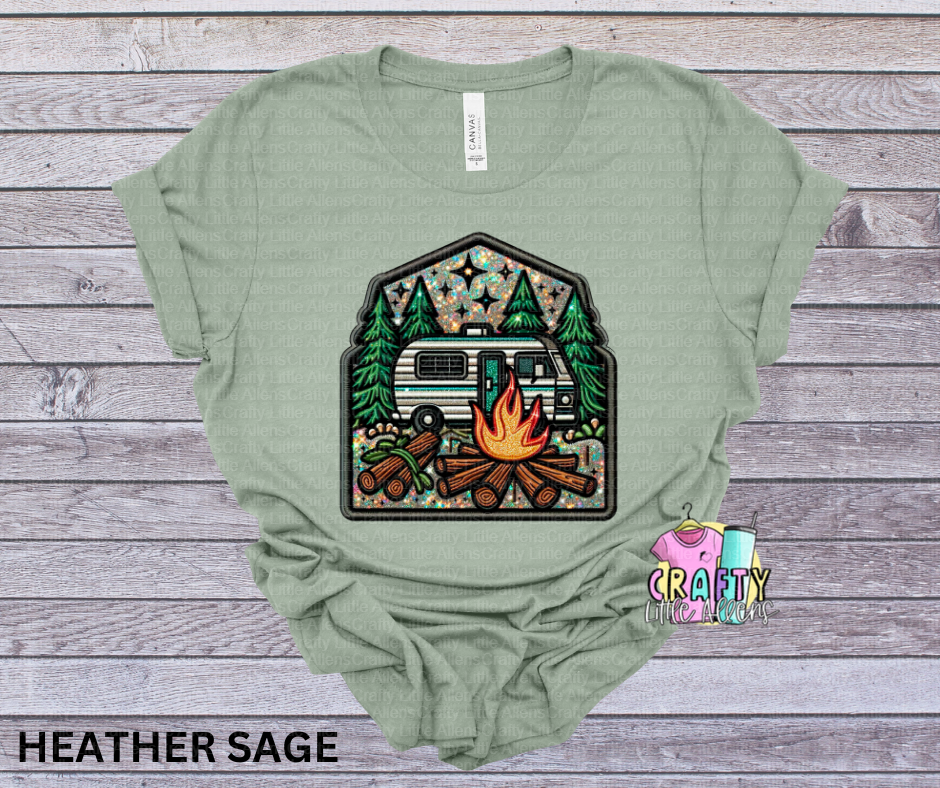 Camp scene (Faux embroidery)