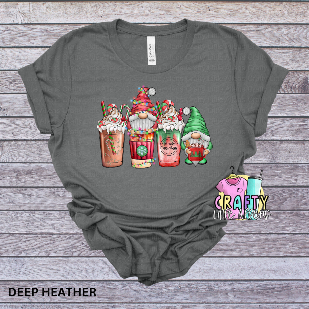 Christmas gnomes and coffee cups