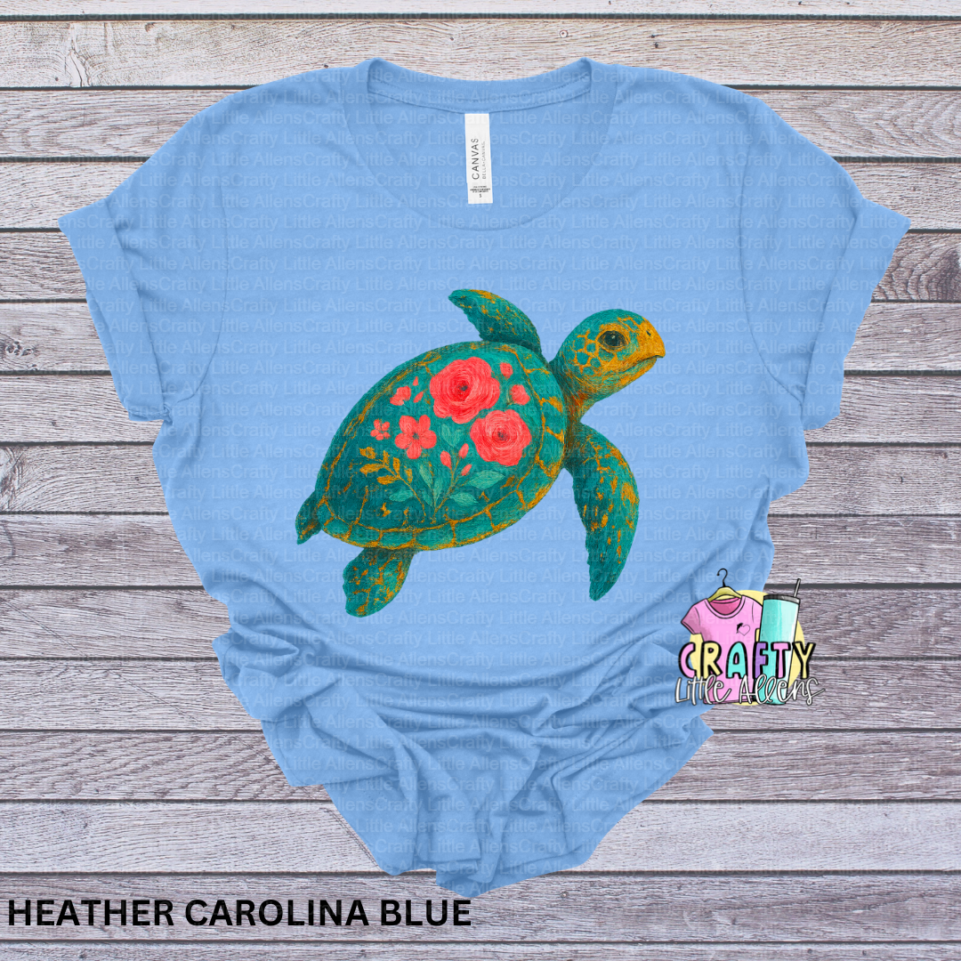 Floral sea turtle