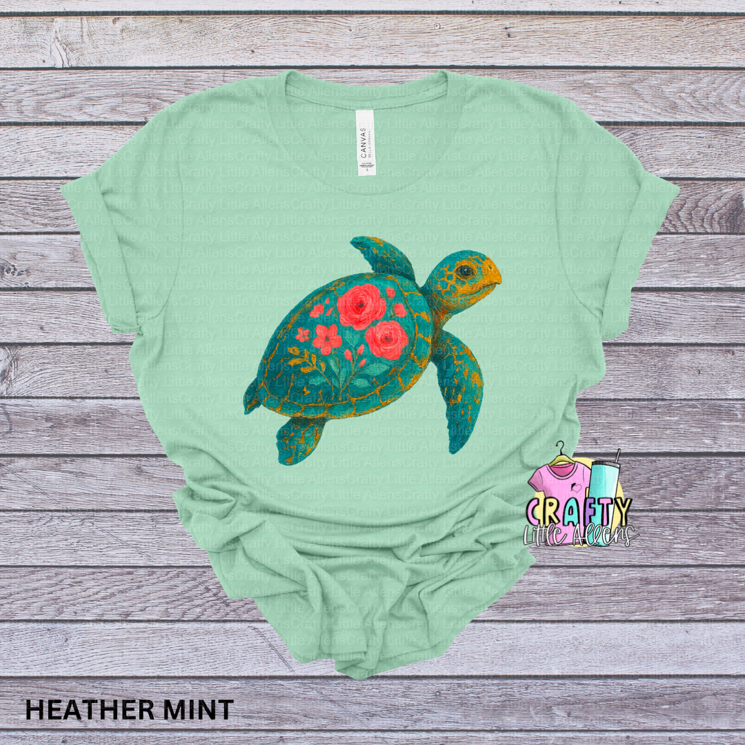 Floral sea turtle
