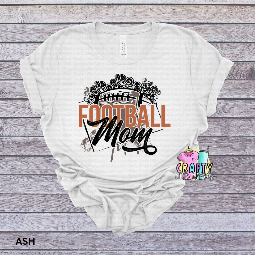 Football mom (brown writing )
