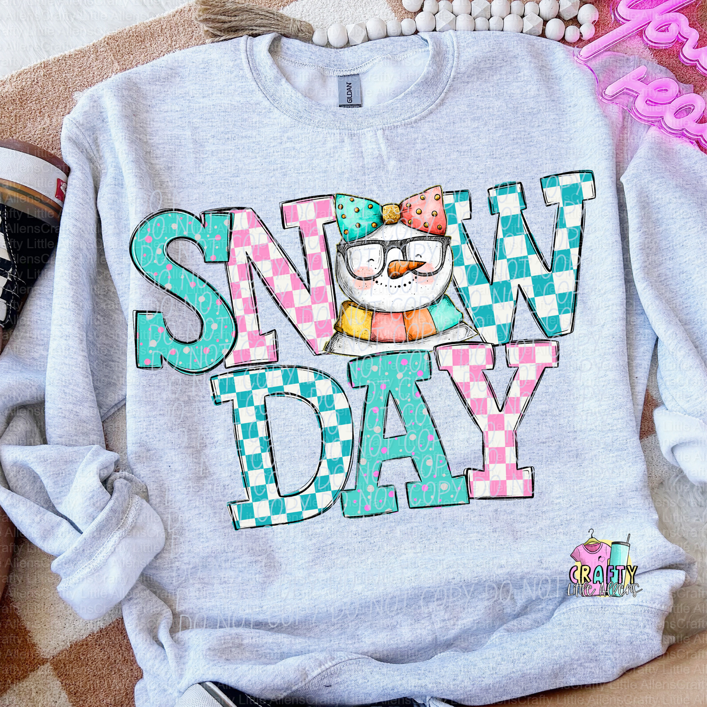 Snow day with snowman