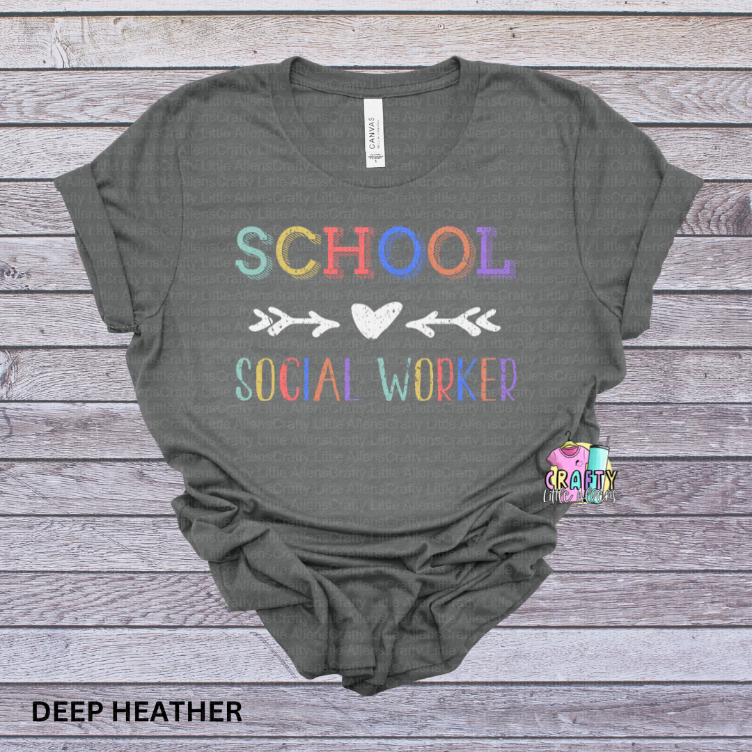 School social worker with heart and arrows