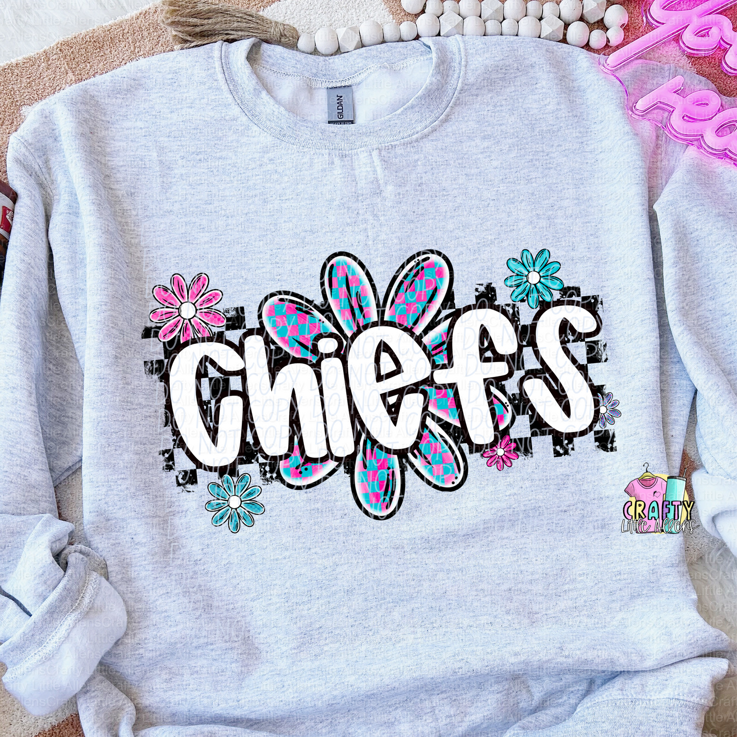 Checker flower mascot