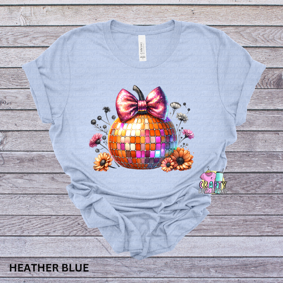 Disco pumpkin with bow