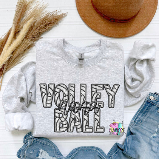 Volleyball Nana faux embroidery