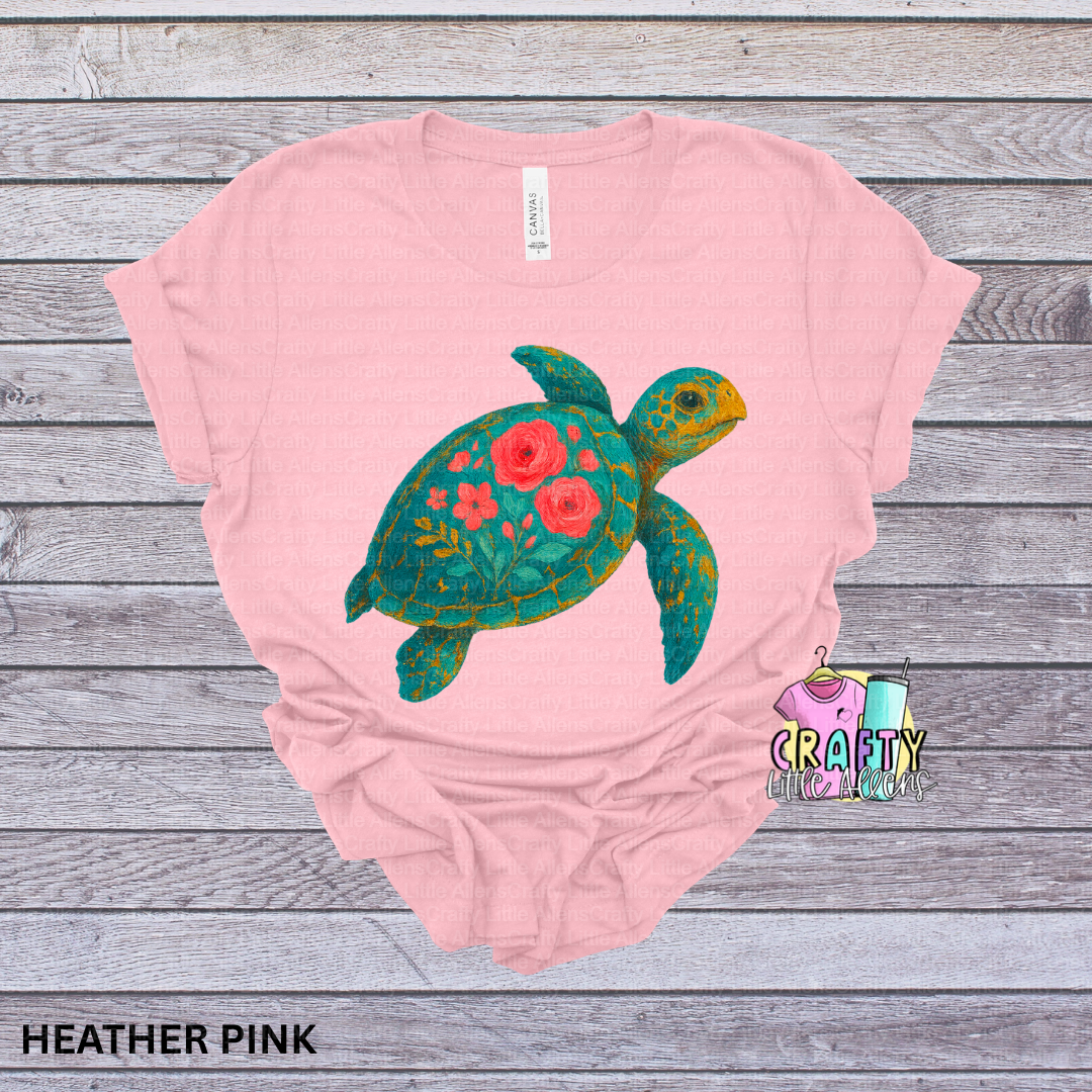 Floral sea turtle