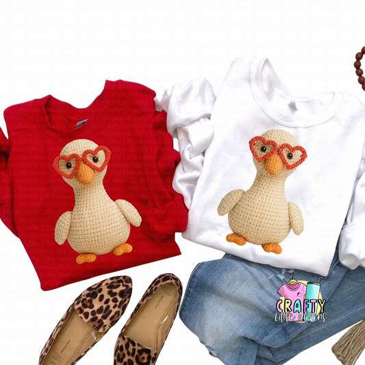 Goose with heart glasses