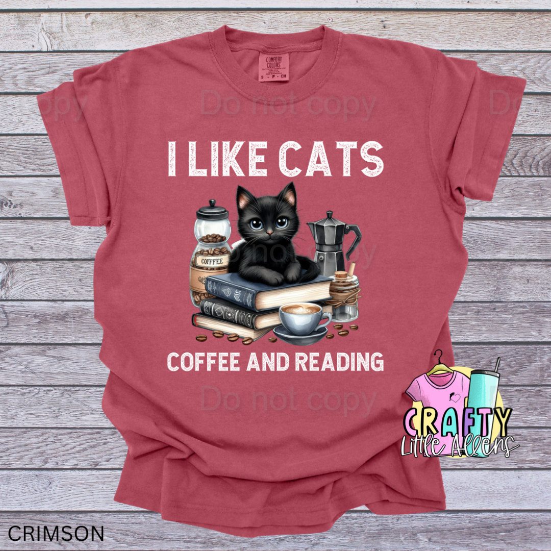 I like cats, coffee, and reading