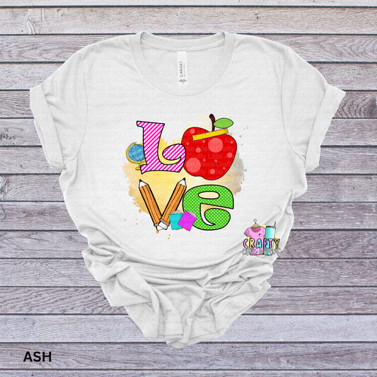 Love with apple and pencil