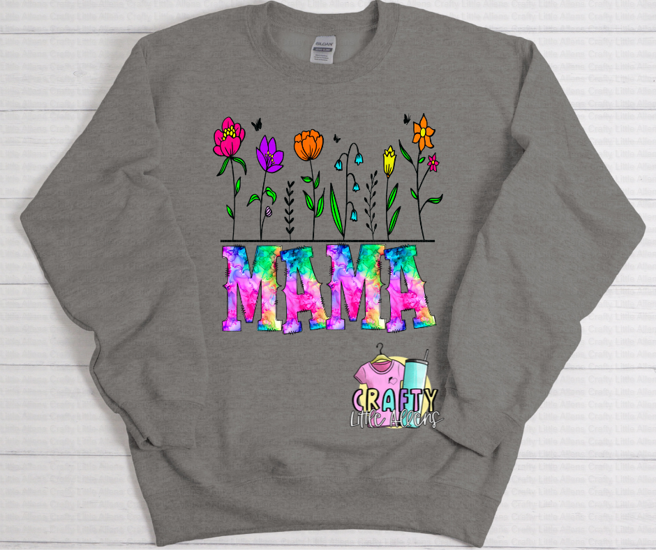 Mama tie die and flowers