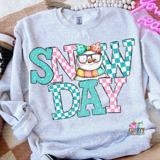 Snow day with snowman