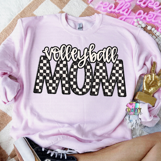 Volleyball mom checkered