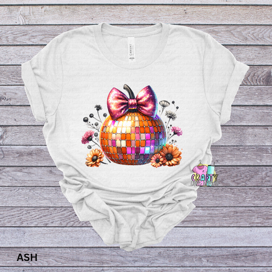 Disco pumpkin with bow