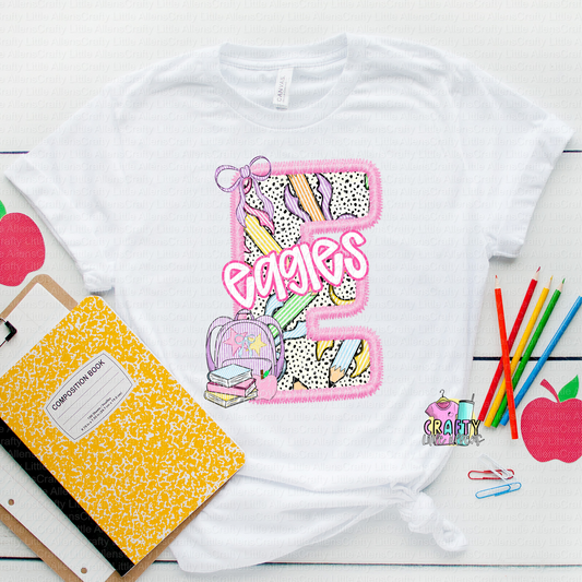 Pink letter mascots