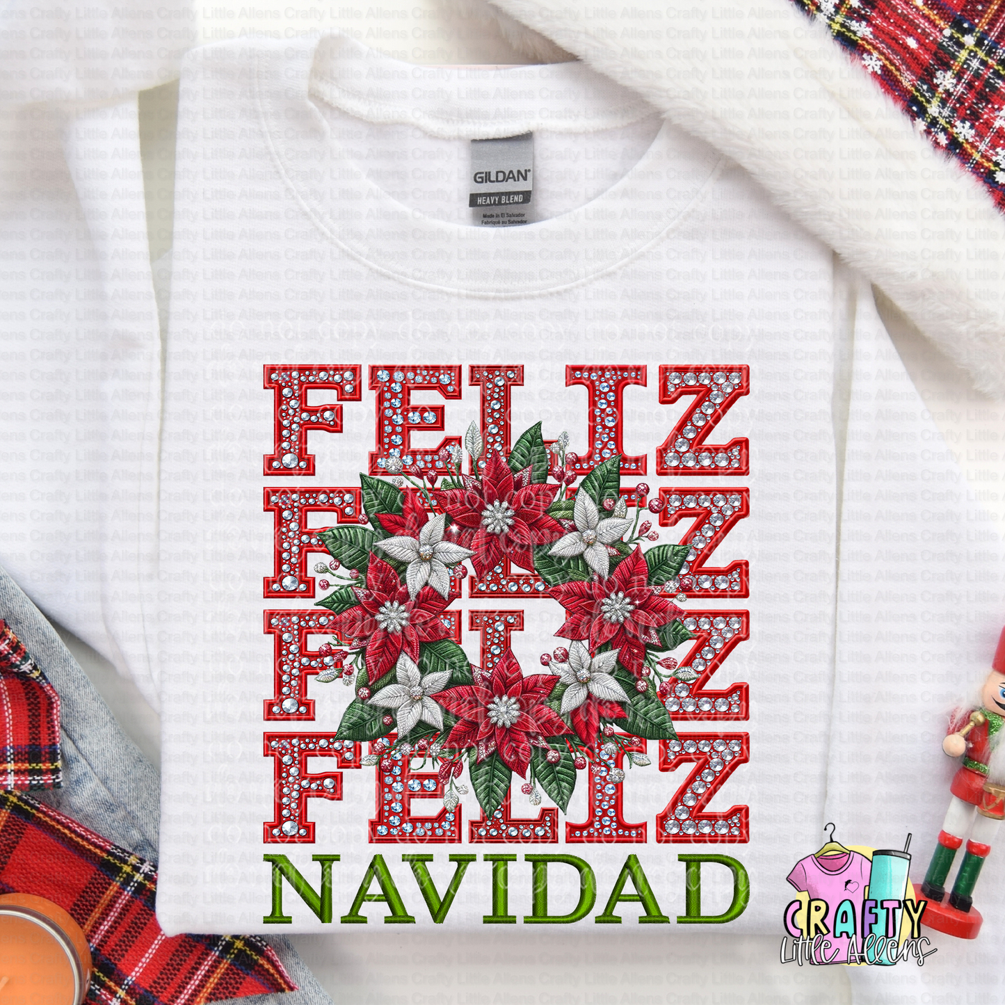 Feliz Navidad FAUX bling